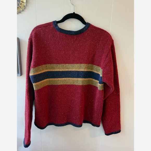 Vintage 90s Grunge Paul Harris Striped Wool Blend Cardigan with Zipper - Picture 2 of 4